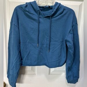 SHEIN Blue Juniors Cropped Hoodie